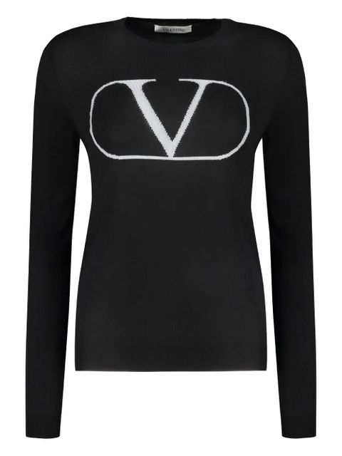 Valentino Garavani long-sleeve crew-neck sweater - Black