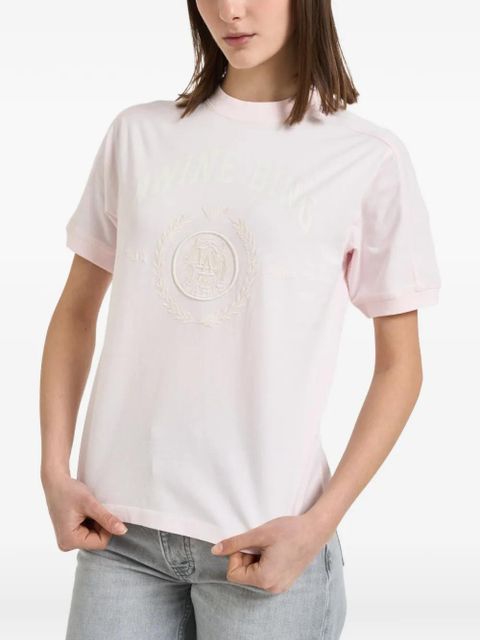 ANINE BING logo-print crest-embroidered T-shirt - Pink - zdjęcie produktu nr 2