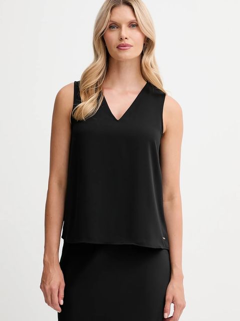 Calvin Klein bluzka damska kolor czarny gładka LV044D164G - zdjęcie produktu nr 1