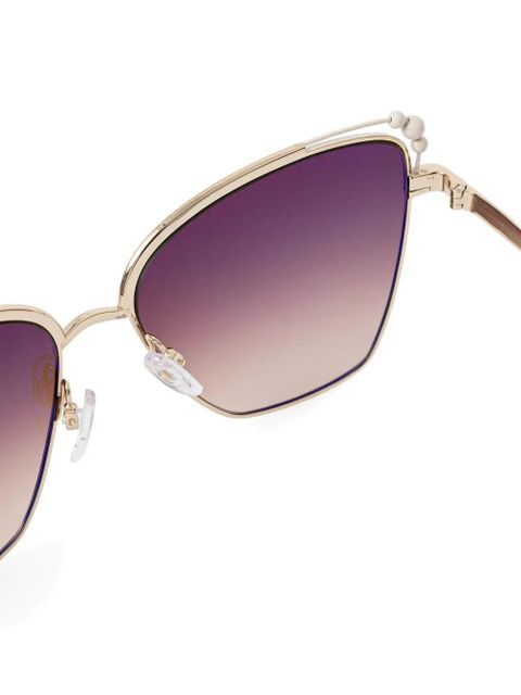 Vivienne Westwood pearl-embellished cat-eye sunglasses - Neutrals