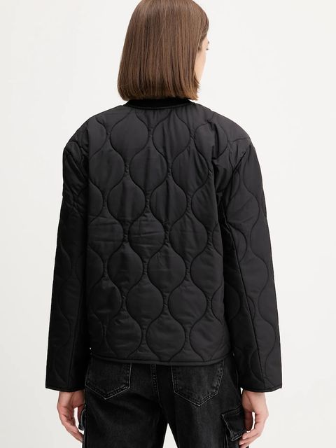 Guess Jeans kurtka kolor czarny przejściowa oversize W5YL26 WHG02