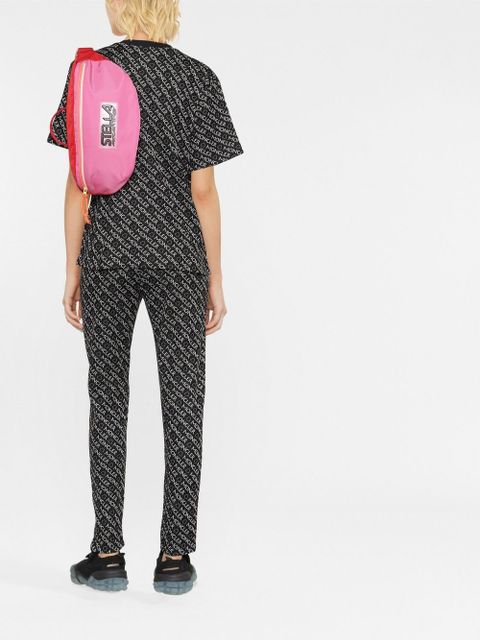 Moncler logo-print jersey trousers - Black