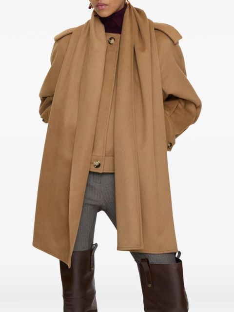 Burberry detachable-scarf jacket - Neutrals