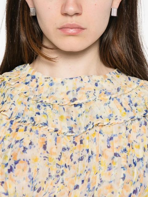 Ulla Johnson Athene ruffled floral-print blouse - Neutrals