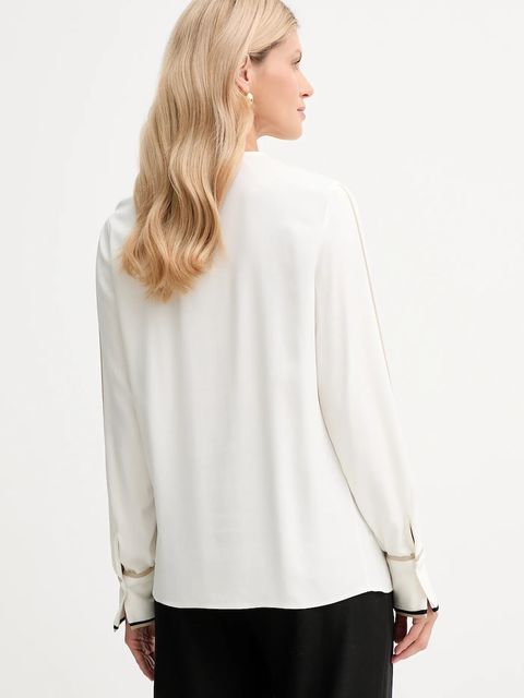 BOSS bluzka damska kolor beżowy z aplikacją 50546147