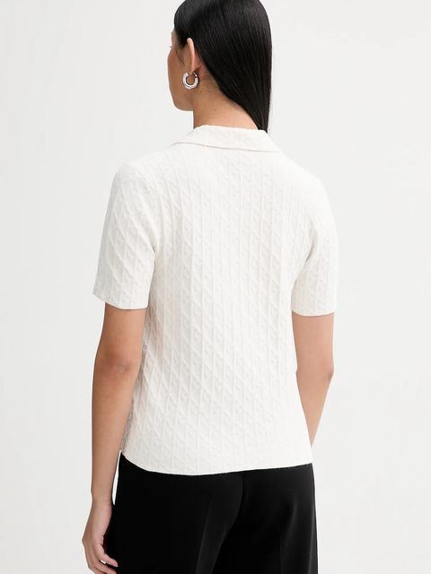 Calvin Klein polo damski kolor beżowy LV044E325G