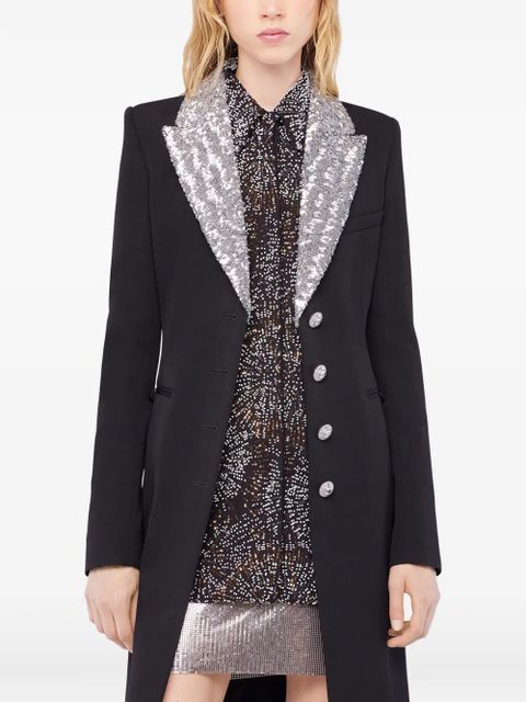 Rabanne sequin-collar wool coat - Black - zdjęcie produktu nr 2