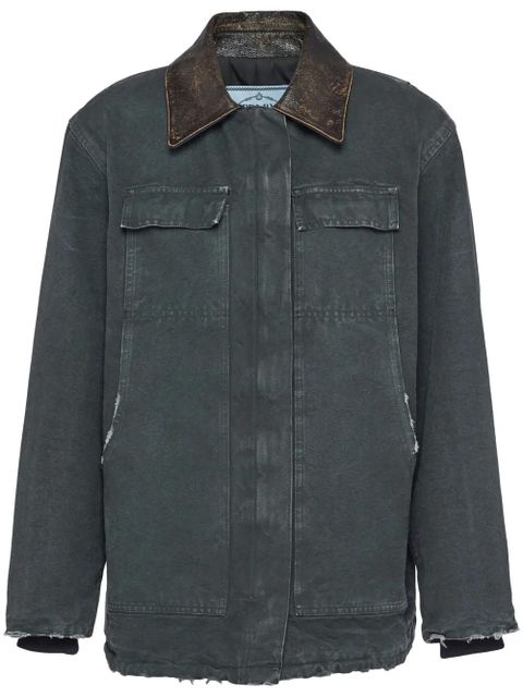 Prada distressed canvas jacket - Grey - zdjęcie produktu nr 1