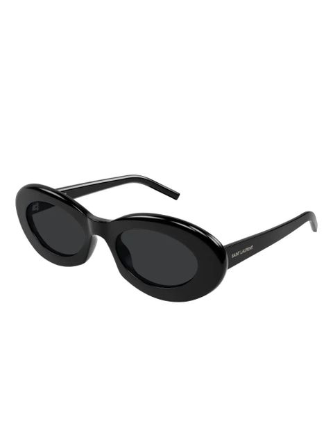 Saint Laurent Eyewear oval-frame sunglasses - Black - zdjęcie produktu nr 2