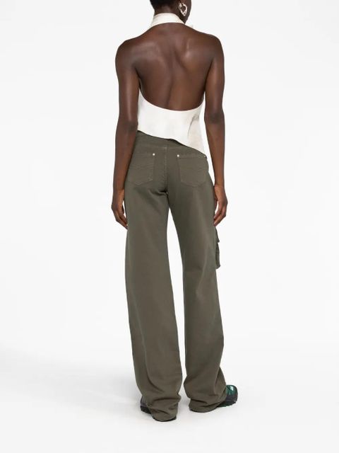 Coperni floral-appliqué asymmetric top - Grey