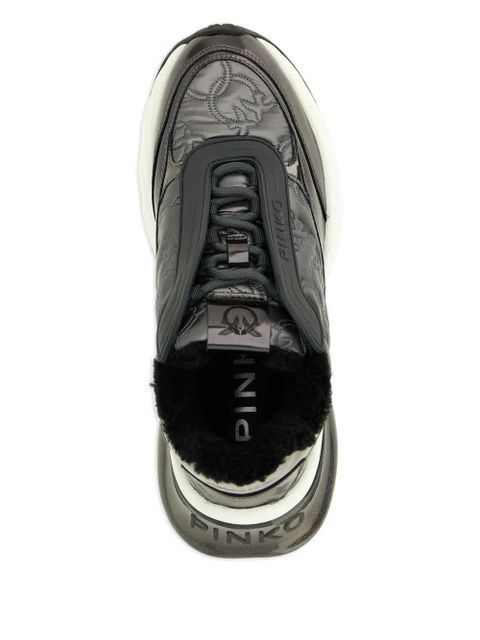 PINKO Ariel 19 quilted logo-detail sneakers - Grey