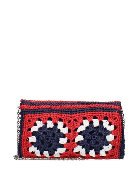 Miu Miu crochet-knit raffia clutch bag - Red - zdjęcie produktu nr 2