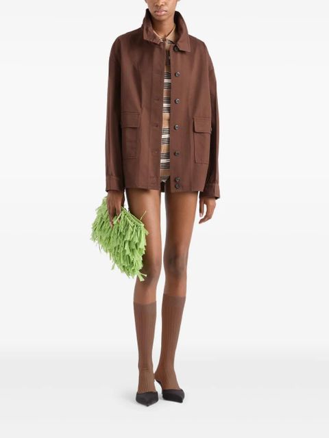 Prada Old gabardine shirt jacket - Brown