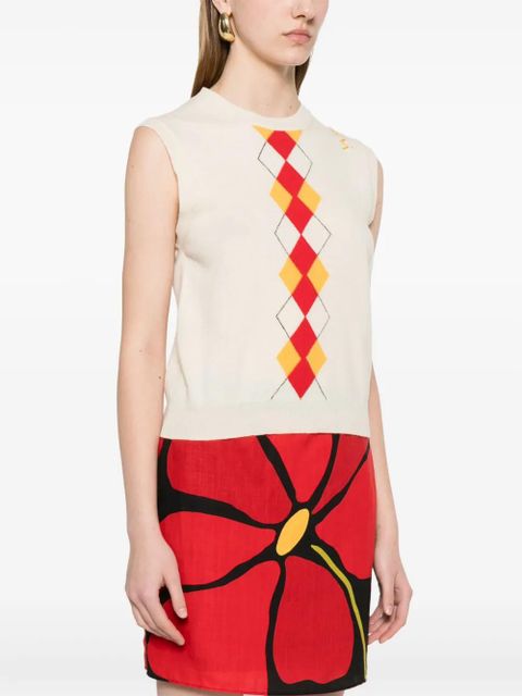 Marni argyle-pattern vest - Neutrals