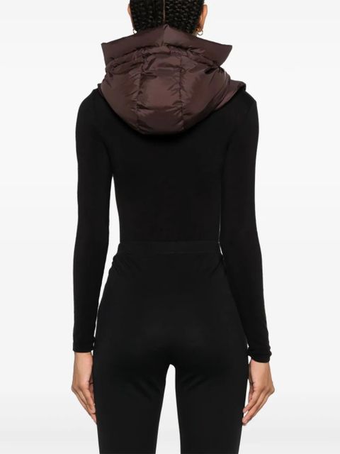 Yves Salomon padded hooded bib - Brown