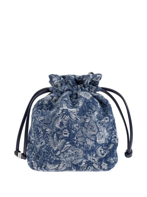 GANNI floral-pattern drawstring tote bag - Blue