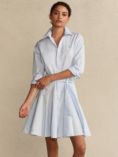 RALPH LAUREN - Niebieska sukienka koszulowa - zdjęcie produktu nr 1