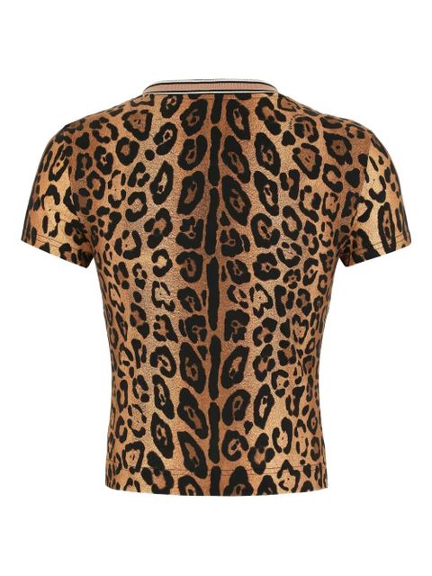 Dolce & Gabbana leopard-print crew-neck T-shirt - Brown - zdjęcie produktu nr 2