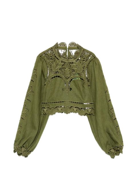 FARM Rio cut-out blouse - Green - zdjęcie produktu nr 1