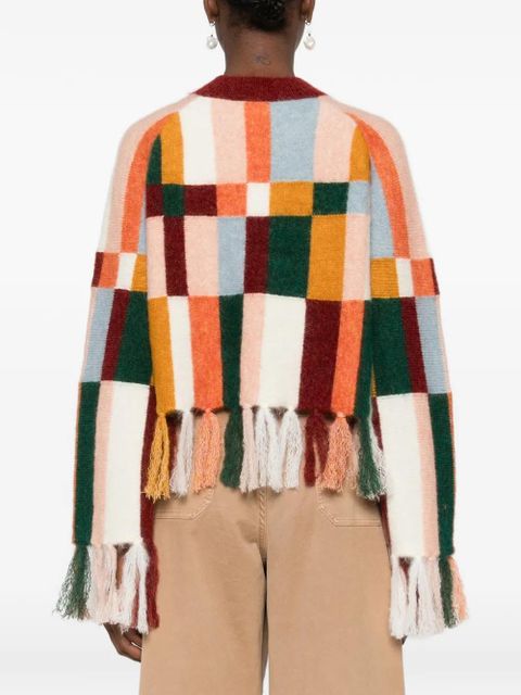 ALEMAIS fringe sweater - White