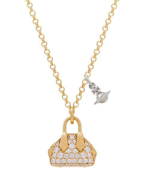 Vivienne Westwood Yasmine crystal-embellished pendant necklace - Gold - zdjęcie produktu nr 2