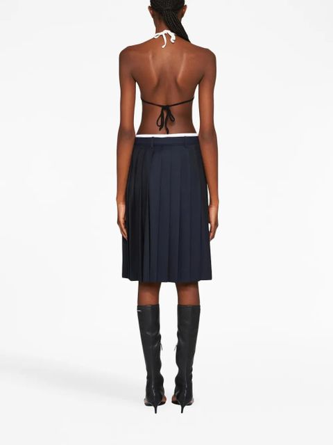 Miu Miu crochet-knit triangle bralette - Black