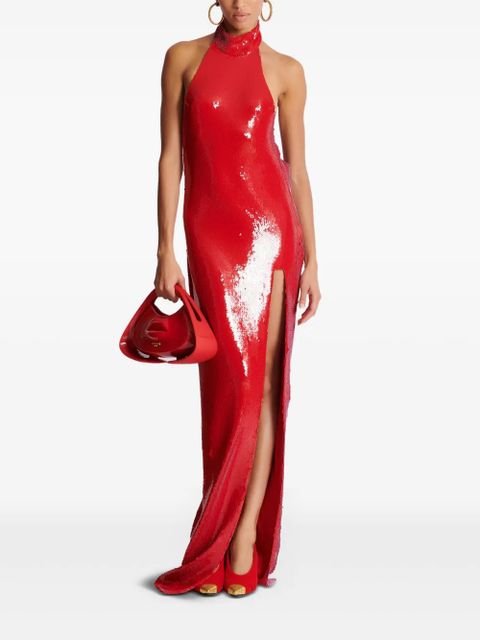 Balmain sequined maxi dress - Red