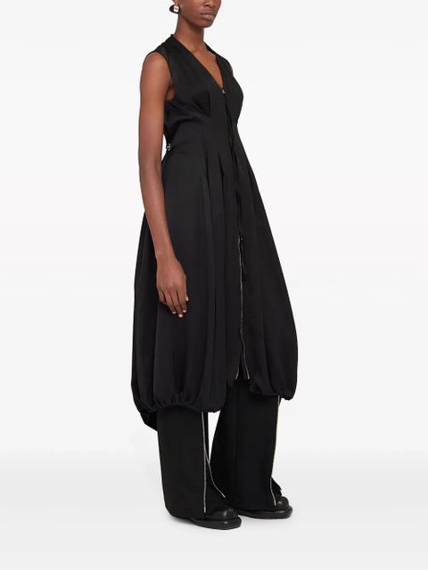Jil Sander pleated fitted dress - Black