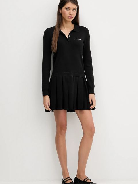 Tommy Jeans sukienka kolor czarny mini rozkloszowana DW0DW22464 - zdjęcie produktu nr 2