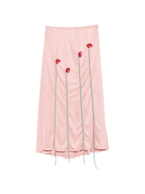 Moschino floral-appliqué midi skirt - Pink - zdjęcie produktu nr 1