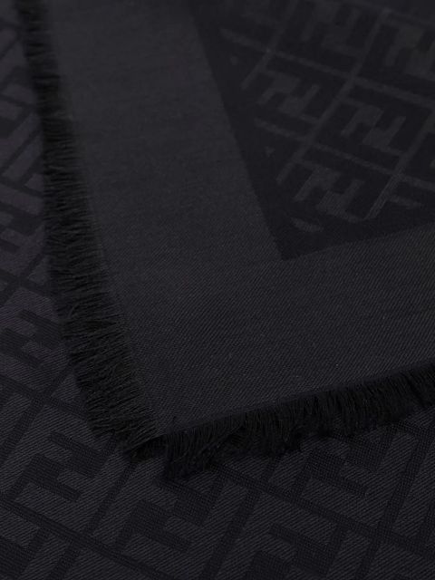 FENDI FF monogram-print scarf - Black