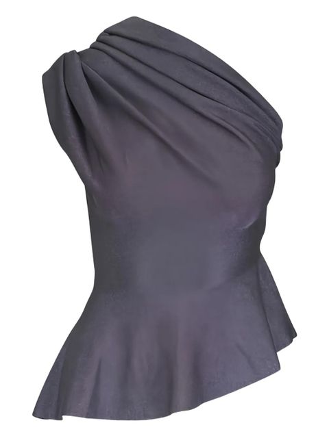 KHAITE one-shoulder ruffled top - Grey - zdjęcie produktu nr 1