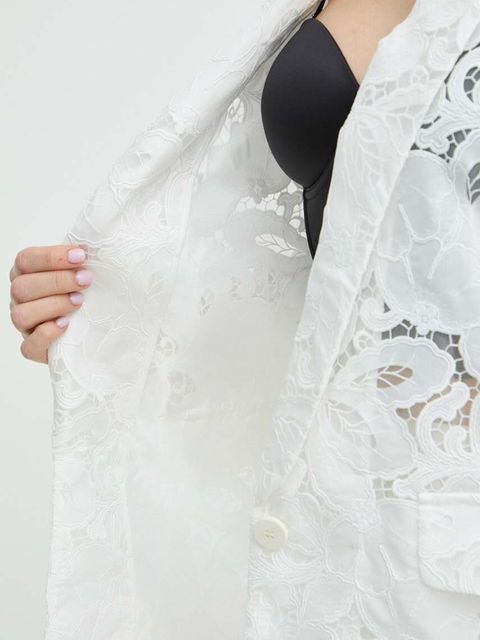 Nissa marynarka kolor biały jednorzędowa gładka S14854