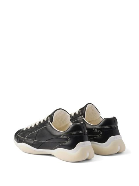 Prada lace-up leather sneakers - Black - zdjęcie produktu nr 2