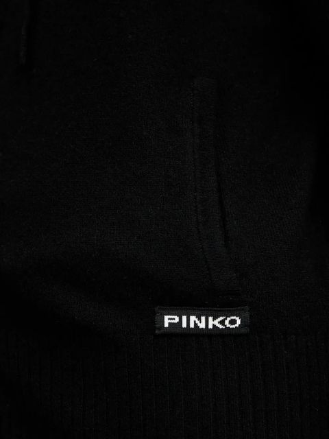 PINKO hooded ribbed knitwear - Black