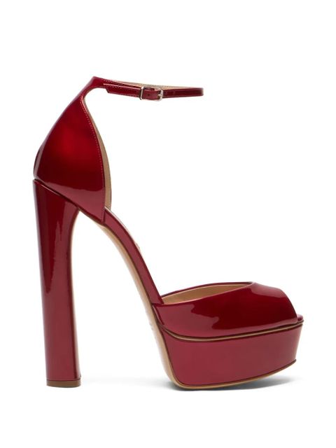 Casadei Flora peep-toe heeled sandals - Red - zdjęcie produktu nr 1