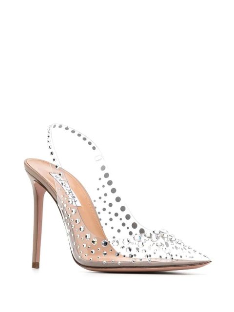 Aquazzura Starburst 105mm pointed-toe pumps - Neutrals - zdjęcie produktu nr 2
