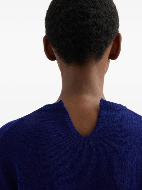 Jil Sander cropped wool sweater - Blue