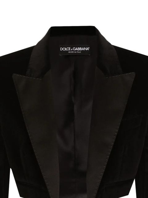Dolce & Gabbana velvet cropped blazer - Black - zdjęcie produktu nr 2