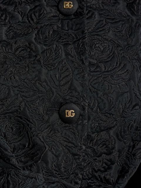 Dolce & Gabbana floral-jacquard coat - Black