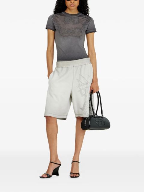 Diesel dévoré-phoenix cover-stitched cotton T-shirt - Grey - zdjęcie produktu nr 2
