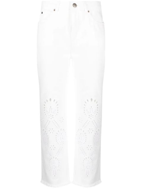 TWINSET high-rise laser-cut straight-leg jeans - White - zdjęcie produktu nr 1