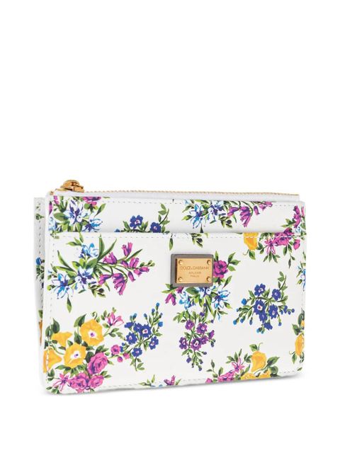 Dolce & Gabbana floral-print wallet - White