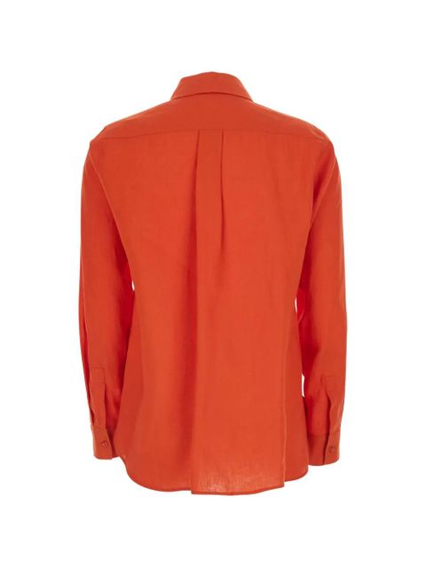 Max Mara Falas embroidered-logo linen shirt - Orange - zdjęcie produktu nr 2