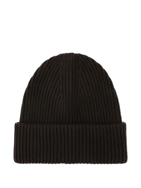 Almada Label ribbed cuffed beanie hat - Brown - zdjęcie produktu nr 1