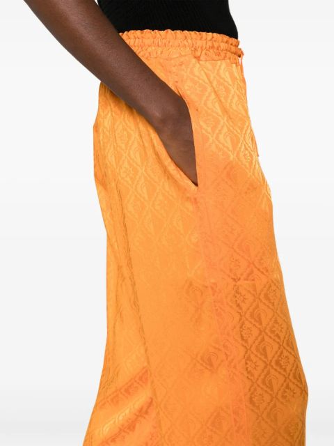Marine Serre Moon Diamant jacquard trousers - Orange