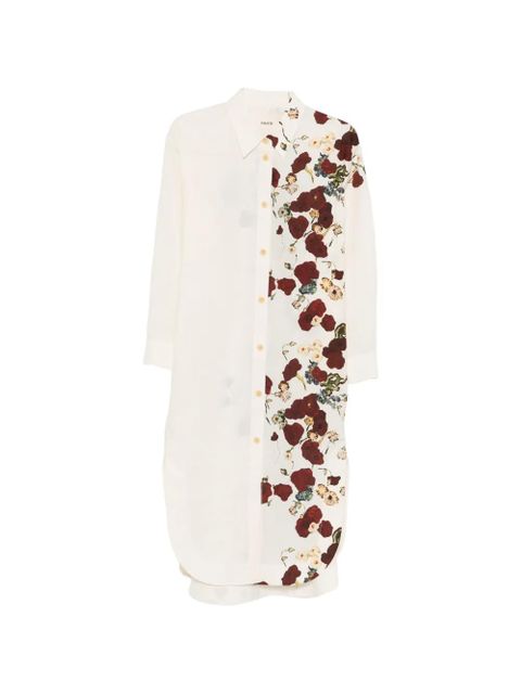 KHAITE Gloria floral-print midi dress - Neutrals - zdjęcie produktu nr 1