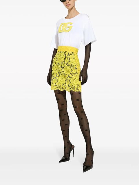 Dolce & Gabbana floral lace miniskirt - Yellow - zdjęcie produktu nr 2