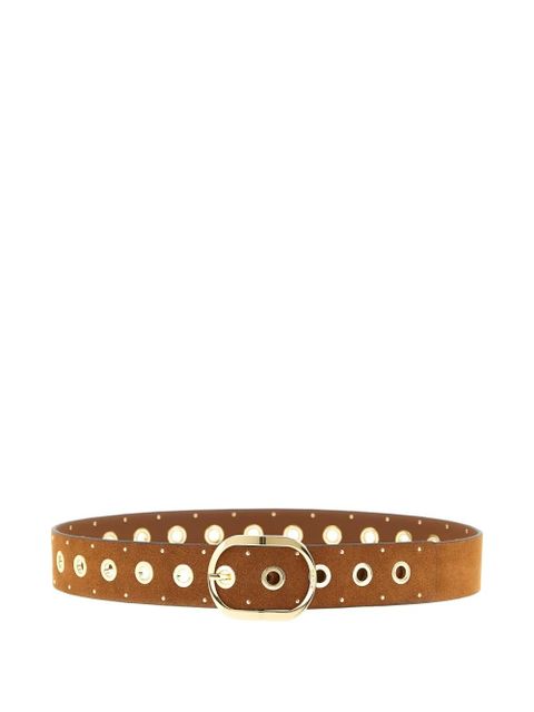 PINKO studded cut-out leather belt - Brown - zdjęcie produktu nr 1
