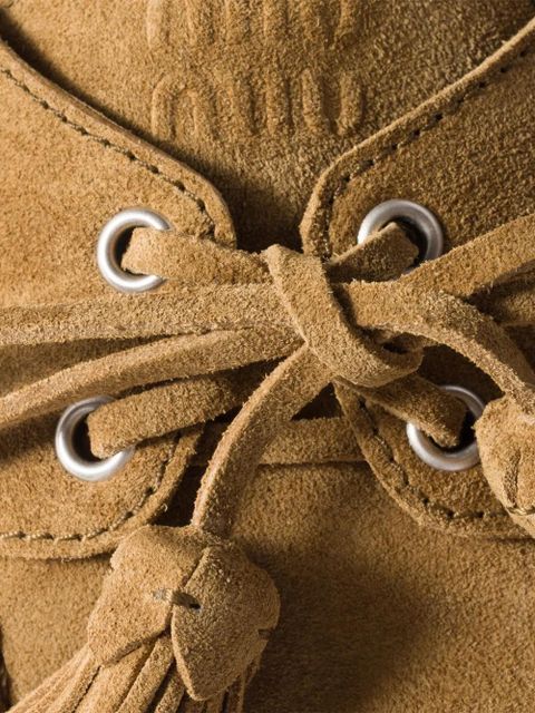 Miu Miu beaded tassel flat mules - Brown